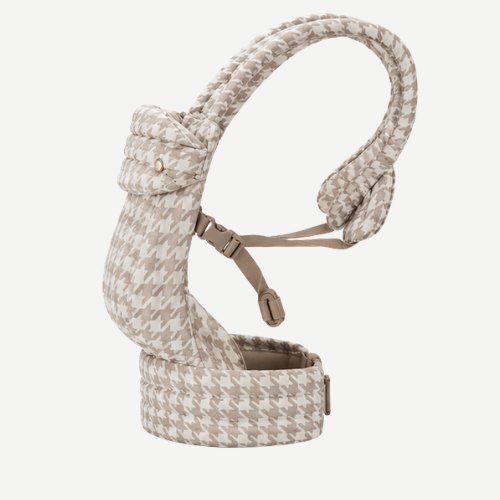 Porte bebe Ergonomique Bébé 0-24 Mois Motif Pied-de-Poule Beige