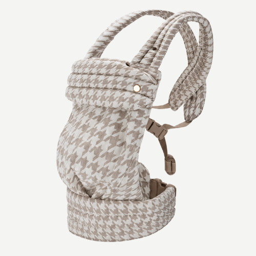 Porte bebe Ergonomique Bébé 0-24 Mois Motif Pied-de-Poule Beige