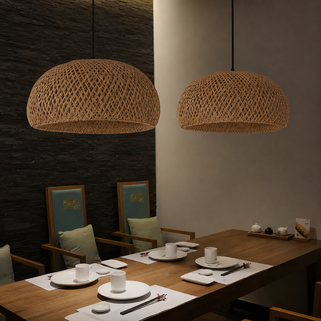 Suspension Luminaire Rotin 30 cm – Lampe Bohème chic