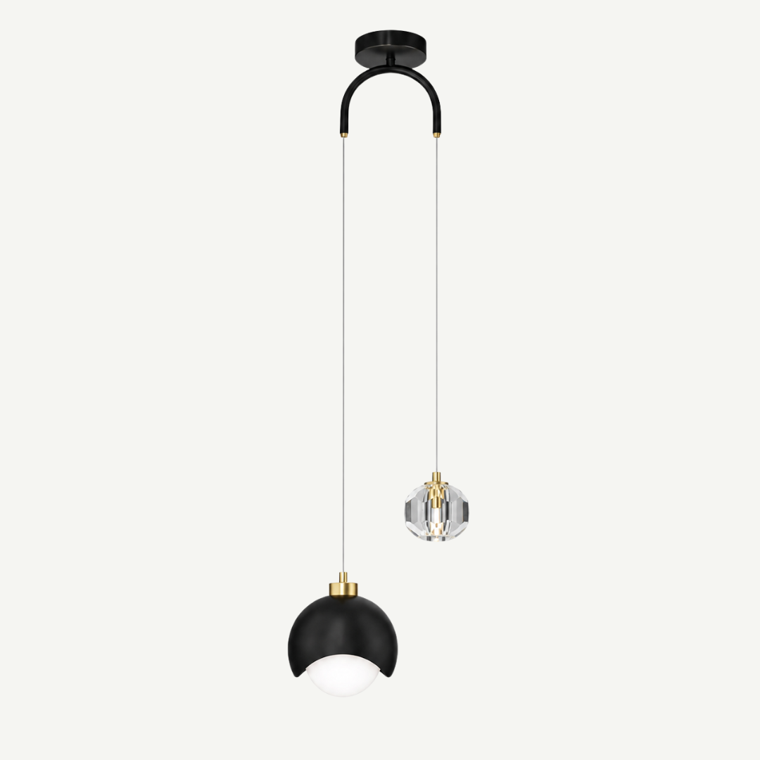 Suspension Luminaire Design Scandinave Doré et Blanc - Salon & Chambre