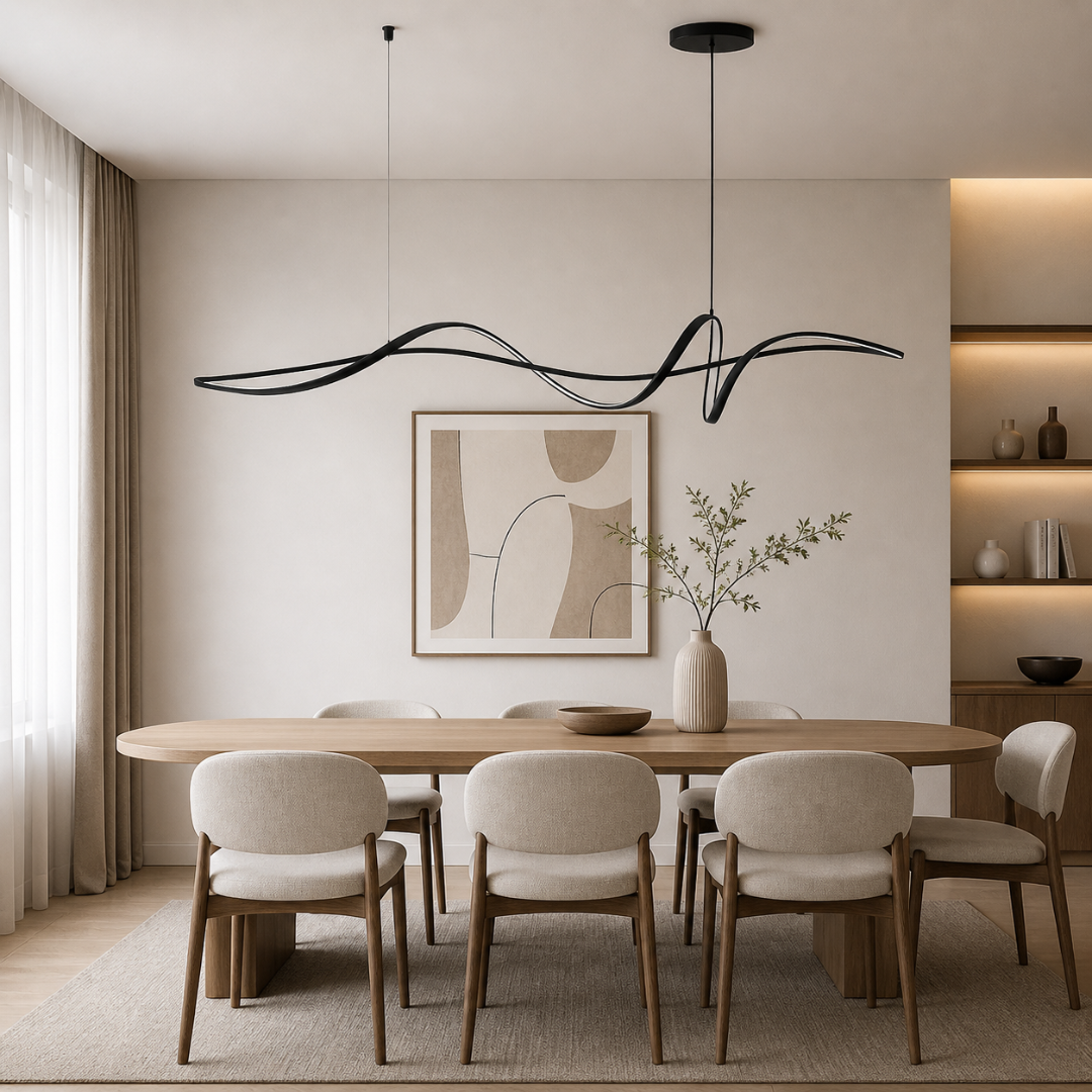 Suspension Luminaire LED Contemporaine - Design Fluide - 120cm à 140cm