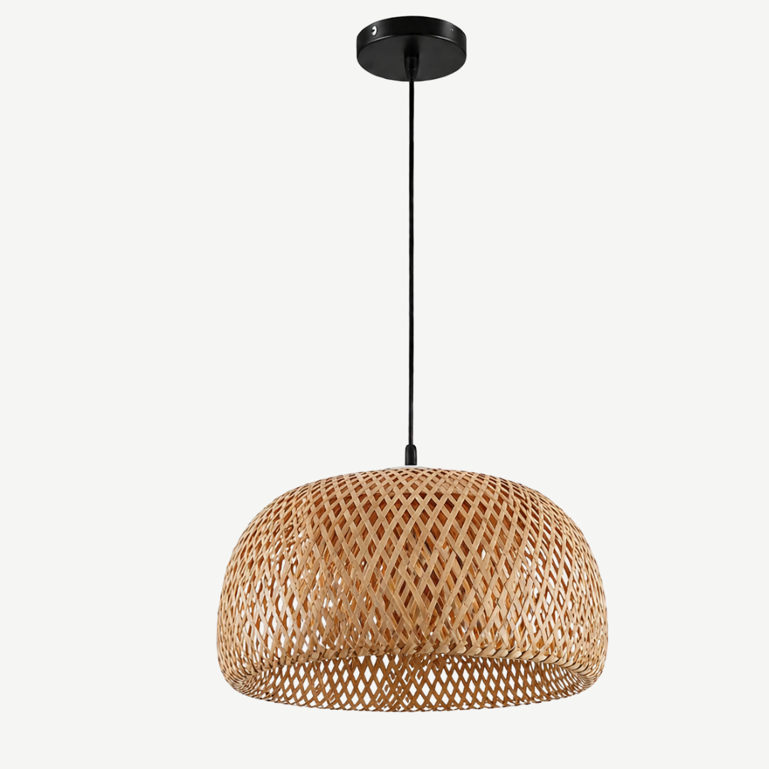 Suspension Luminaire Rotin 30 cm – Lampe Bohème chic
