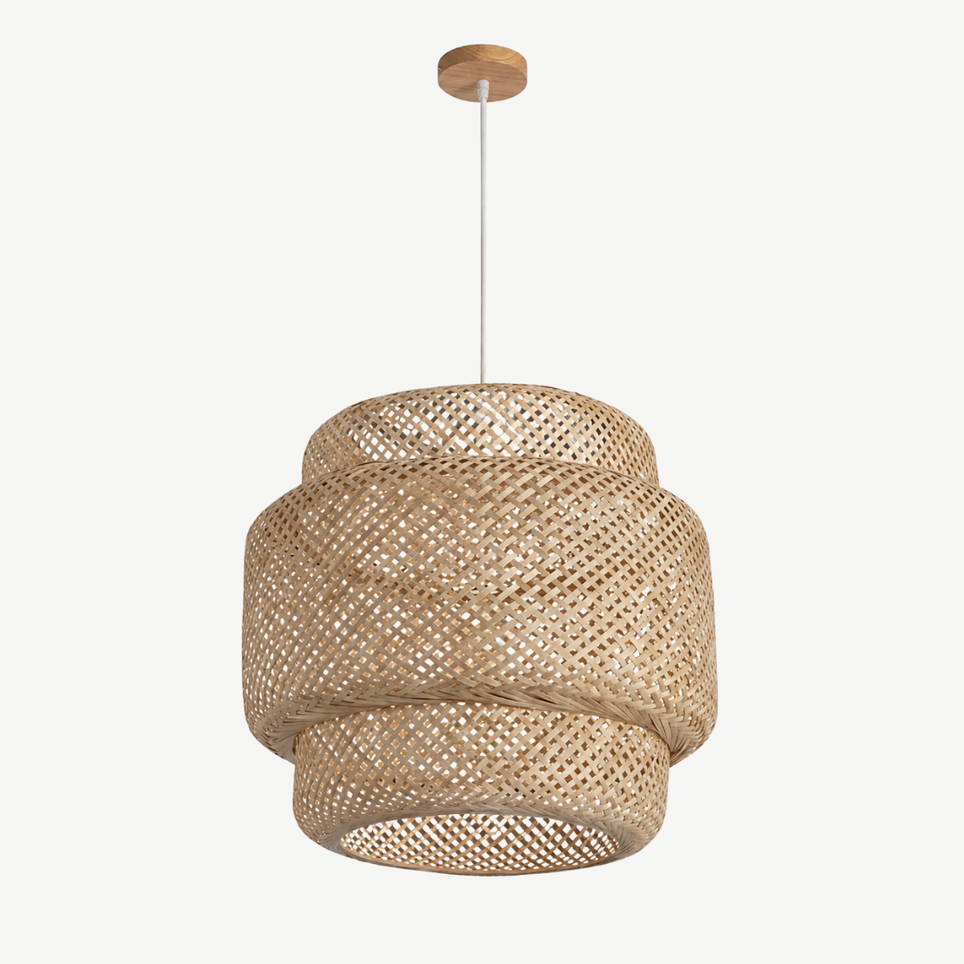 Suspension Luminaire Rotin 30 cm – Lampe Suspendue Bohème