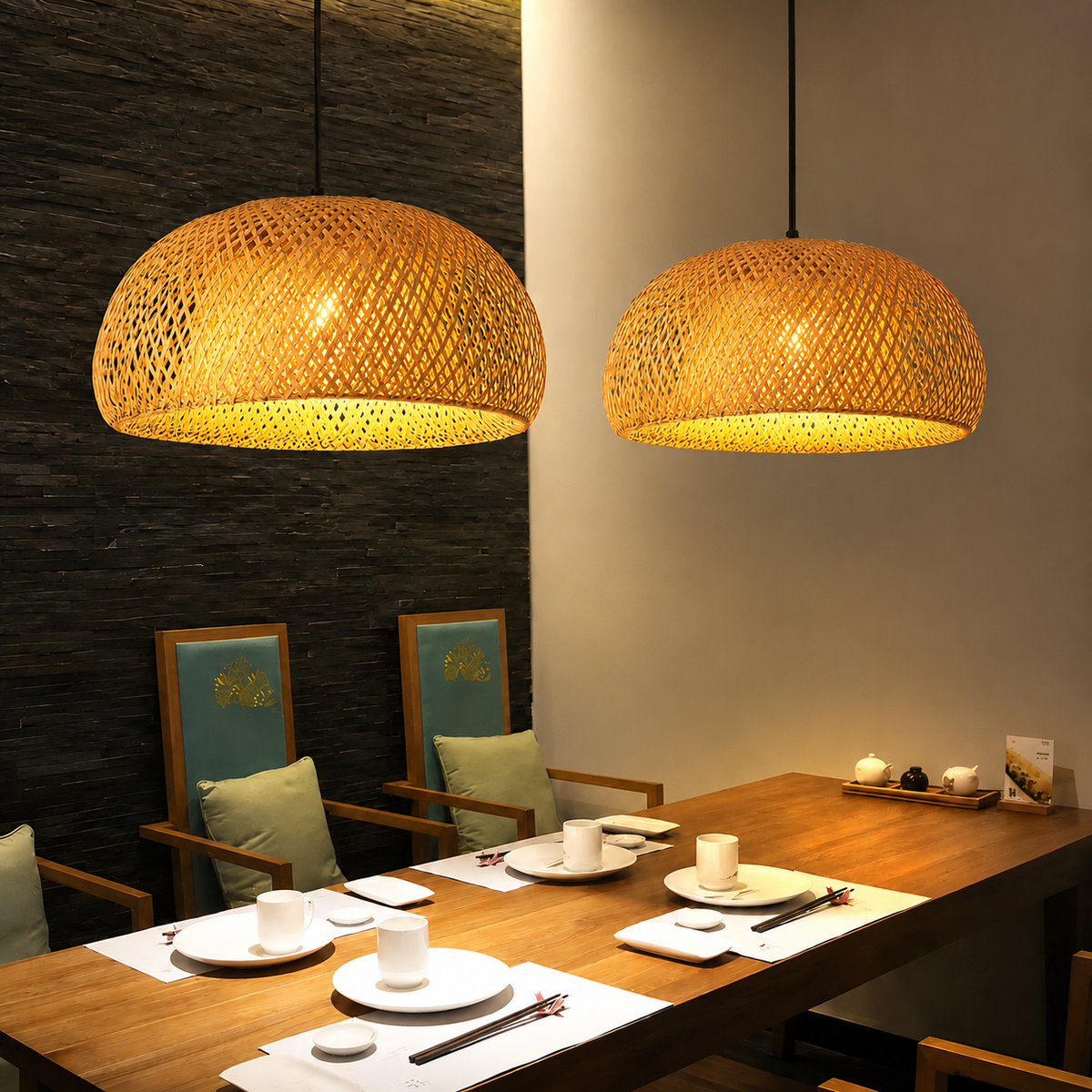 Suspension Luminaire Rotin 30 cm – Lampe Bohème chic