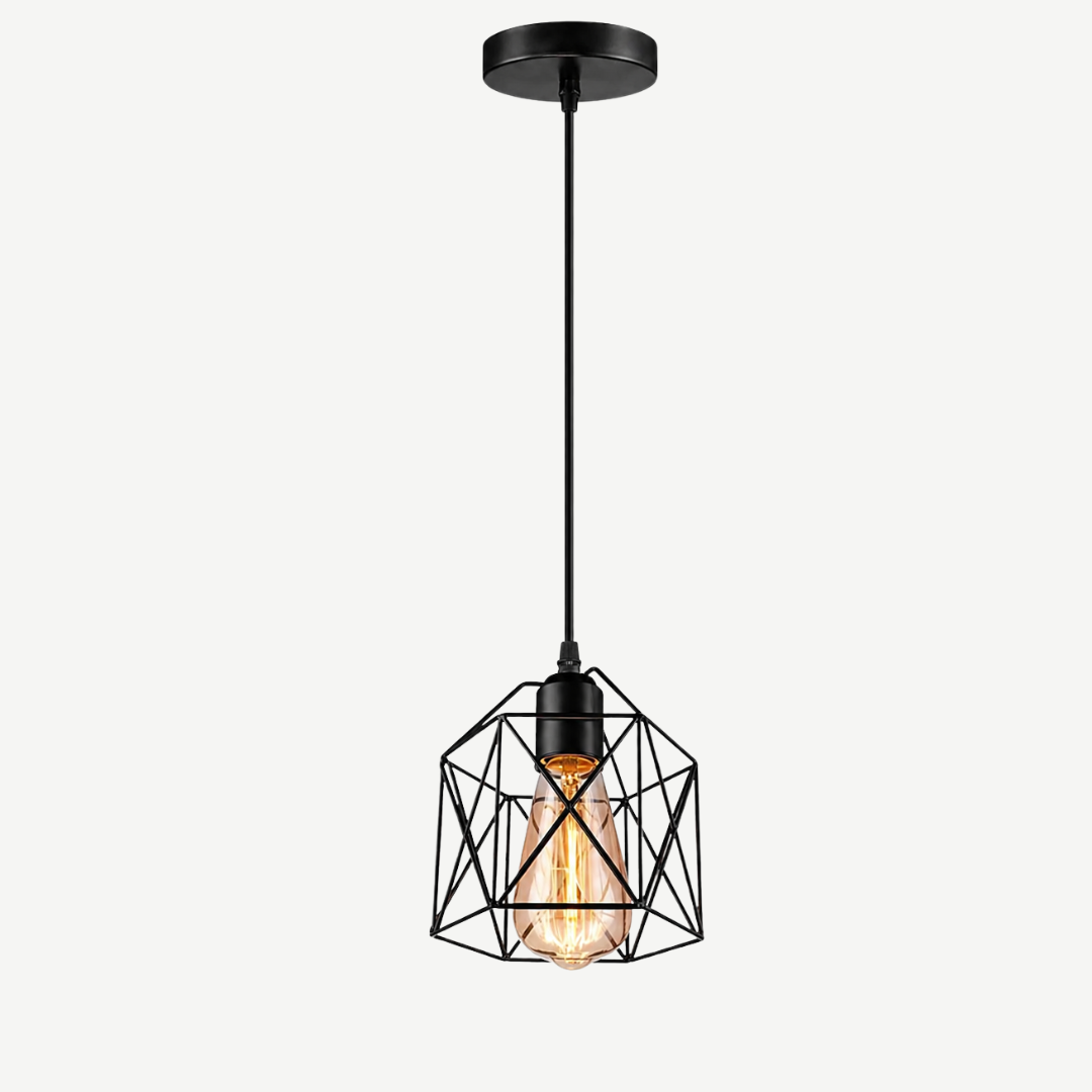 Suspension Luminiare - Industrielle Géométrique Noir intense