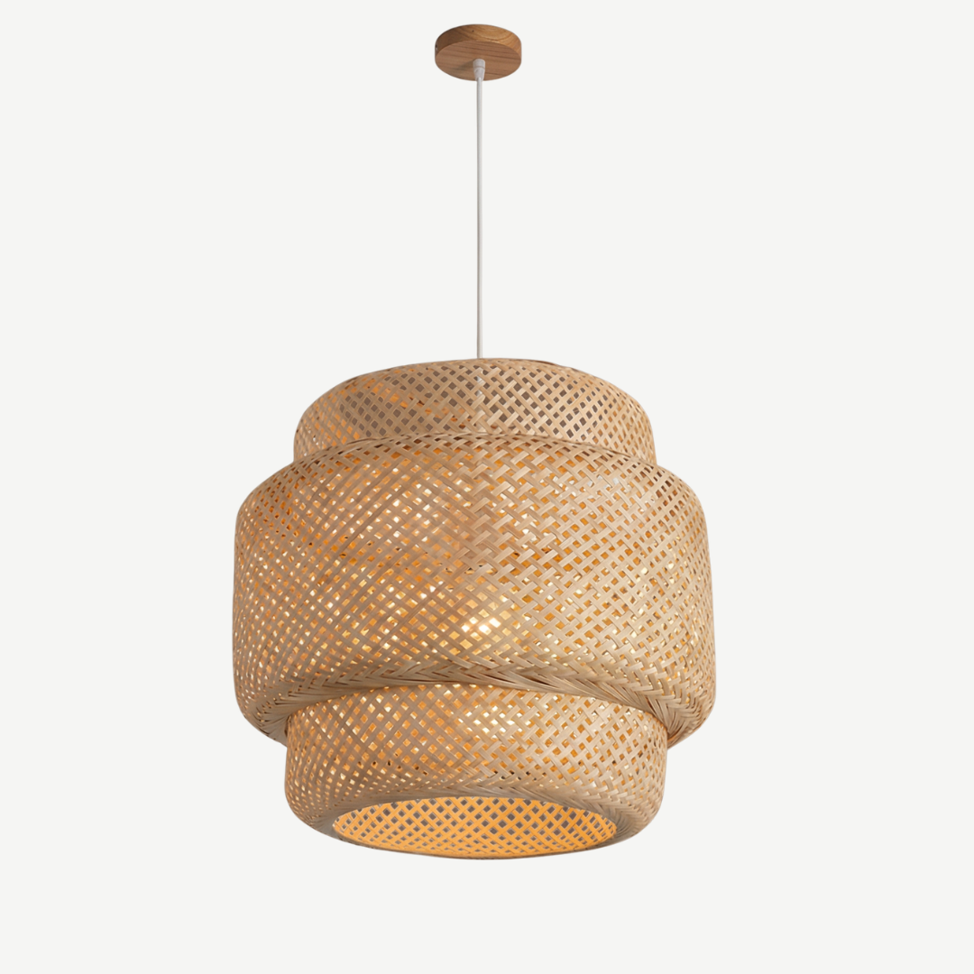 Suspension Luminaire Rotin 30 cm – Lampe Suspendue Bohème