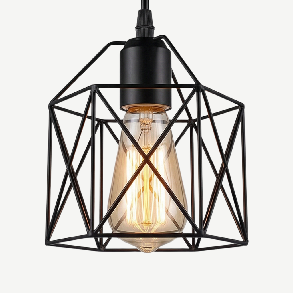 Suspension Luminiare - Industrielle Géométrique Noir intense
