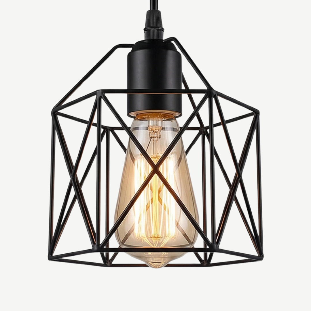 Suspension Luminiare - Industrielle Géométrique Noir intense