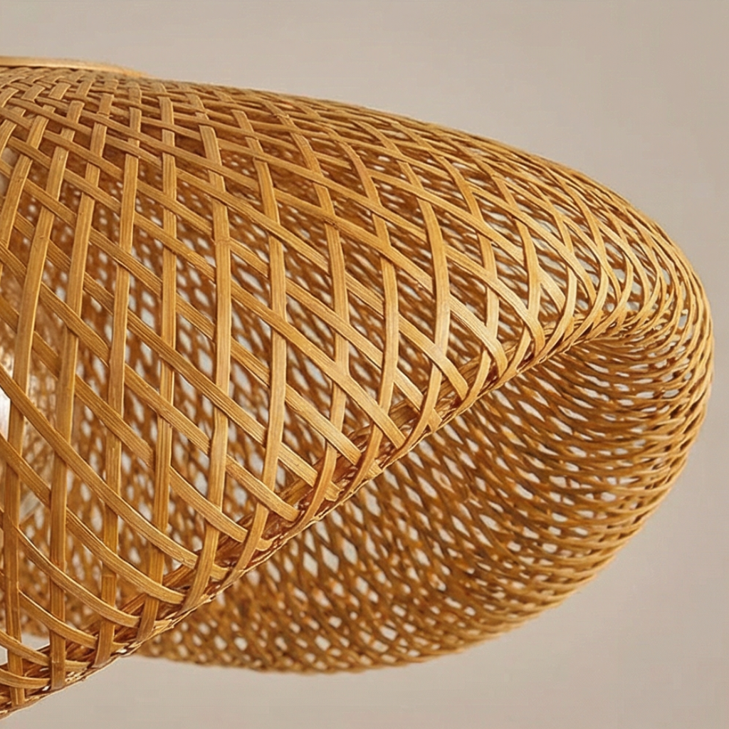 Suspension Luminaire Rotin Naturel 36cm – Éclairage chaleureux design moderne