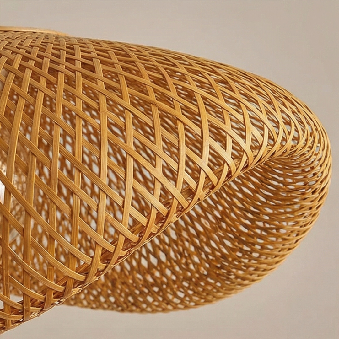 Suspension Luminaire Rotin Naturel 36cm – Éclairage chaleureux design moderne